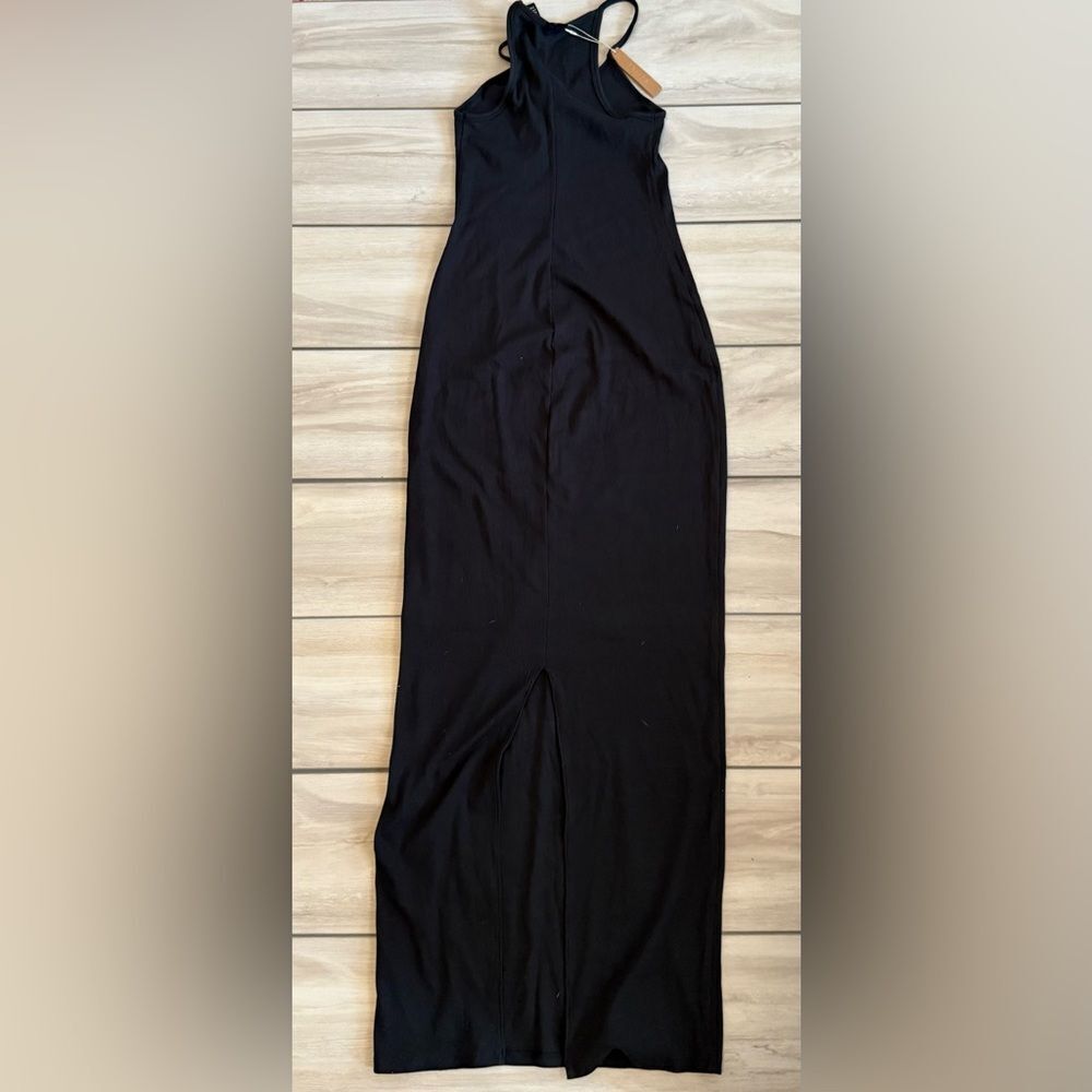SKIMS Cotton Rib Long Tank Dress Black Medium NWT IN PACKAGE - Picture 8 of 9